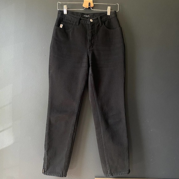 Guess Black High Waist Tapered Ankle zip Jeans Sz 28